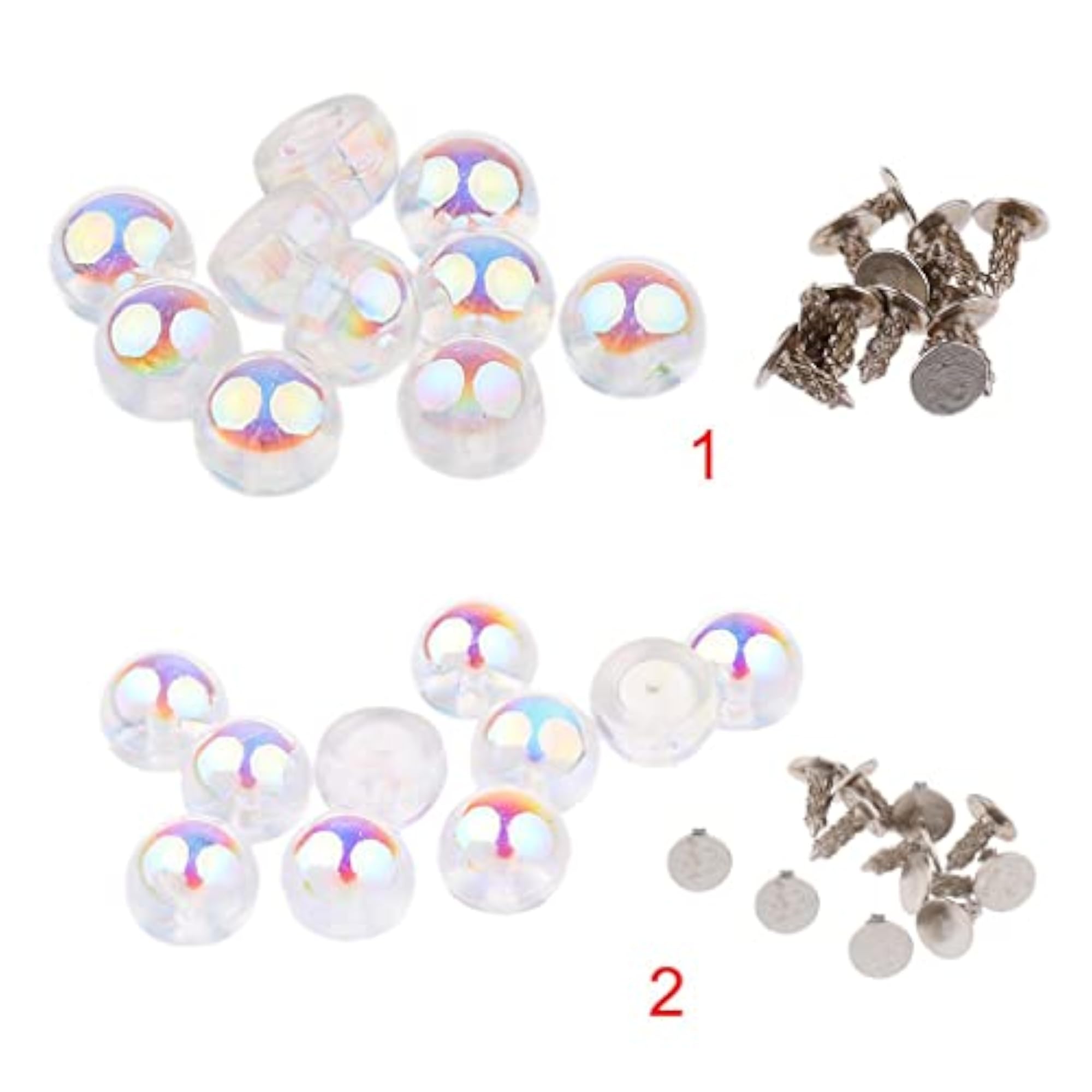 10 Sets Pearl Beads Rivet Studs Decorative Buttons for Leathercraft